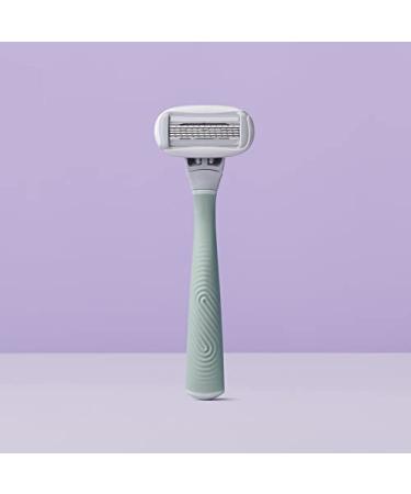Cekaso Flamingo Women's Shave Set with Razor Handle, 2 Five-Blade Cartridges, Shave Gel, Shower Holder - Sage - Buy Online on GoSupps.com