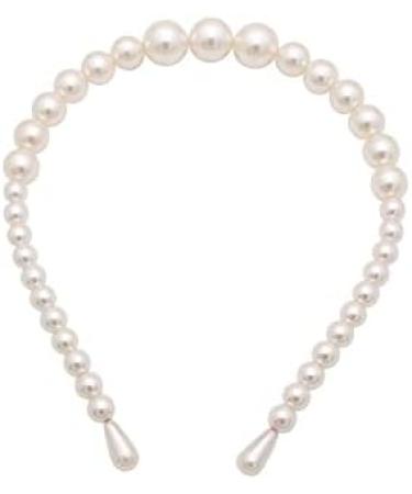 Minzaos Pearl Headband Set - 3 Pcs White Faux Pearl Hairbands for Bridal & Wedding Hair Accessories - Buy Online on GoSupps.com