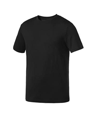 Merino Protect 100% Merino Wool T-Shirt for Men Short Sleeve Odor Resistance Lightweight Base Layer for Travel Hiking Black Medium