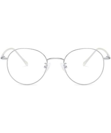 Retro Round Reading Glasses - Fuqinqingoz Blue Light Blocking Anti-Eyes Metal Frame +200 C6 for Comfortable Computer Use - Buy Online on GoSupps.com