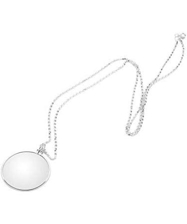 Portable 5x Monocle Magnifying Glass Necklace - Ideal for Reading Handicrafts & Hobbies - Stylish Silver Design - Buy Online on GoSupps.com