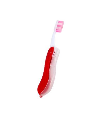 YAMSLAM 1 Pc Foldable Toothbrush Portable Disposable Foldable Travel Camping Toothbrush Tooth Oral Cleaning Tools Red