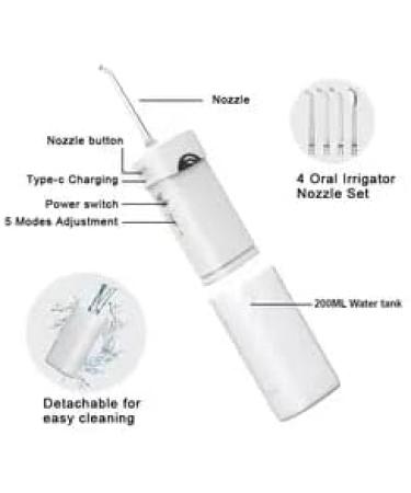 Water Flosser Oral Irrigator - Handheld Rechargeable Travel-Friendly with 3 Extensions - Best for Oral Care and Gum Health - Buy Online on GoSupps.com