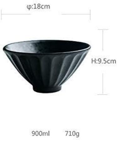 Bowl Snack Dip Bowls Dishware Creative Ceramic Ramen Bowl Black Matte Embossed High Rice Bowl Kitchen Tableware Rice Bowl Compatible with Kitchen Restaurant Gifts - Buy Online on GoSupps.com