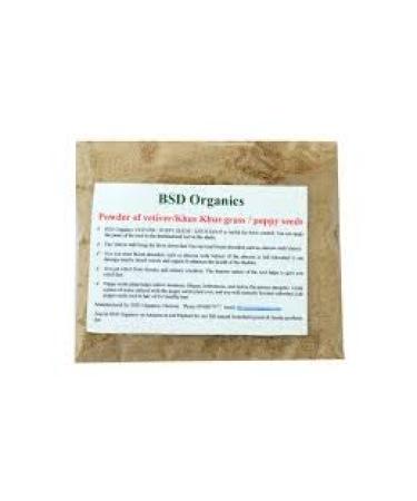 BSD Organics Herbal Grass Powder of Cuscus/VetiVer/Khus (100 Gram / 3.5 Ounce) 100 g (Pack of 1)