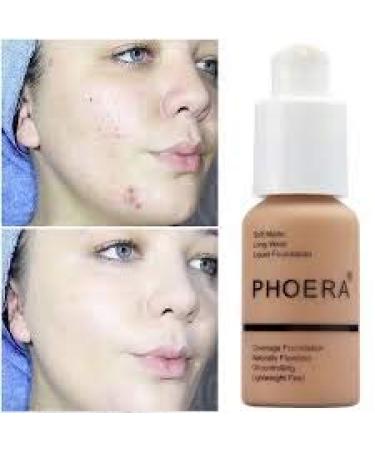 Glamza PHOERA Full Coverage Matte Foundation Concealer + Flat Face Brush (108 TAN) | Long Lasting, Brightening, Professional | UK Seller - Buy Online on GoSupps.com