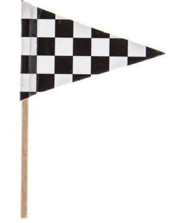 4 Set Checkered Flag Race Car Cupcake Toppers Food Picks Party Black White Pack of 24 4 Set 24 Count (Pack of 1)