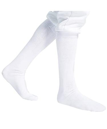 Thickened Fencing Socks,Cotton Fencing Socks for Epee,Sabre and Foil (White) Large