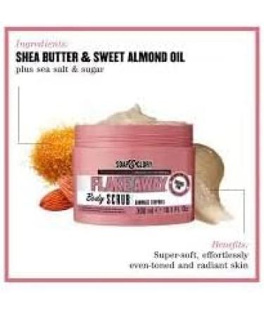 Flake Away Exfoliating Body Scrub with Shea Butter Sweet Almond Oil Apricot Seed Powder Sea Salt and Sugar 300 milliliters - Buy Online on GoSupps.com
