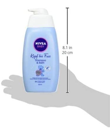 Nivea Baby Head to Toe Shampoo & Bath 500ml | Gentle Chamomile Baby Wash for Skin & Hair | Mild Shampoo with Eye Protection - Buy Online on GoSupps.com