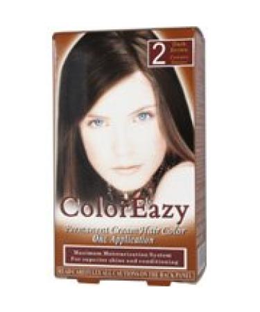ColorEazy Permanent Cream Hair Color 2 Dark Brown - 3.47 oz (De La Ritz)