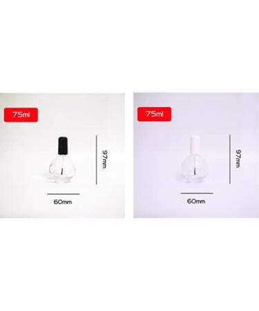 2PCS Large Capacity 75ml Transparent Glass Nail Polish Empty Bottles - Perfect for Cosmetics Separation and Bottling - Buy Online on GoSupps.com