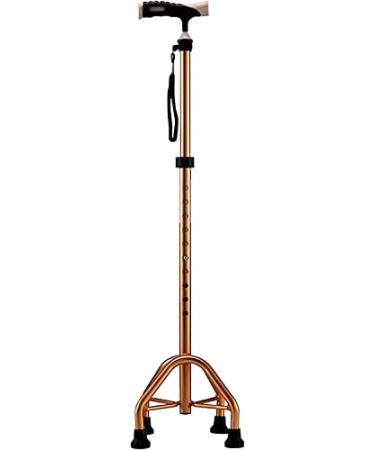 Adult Crutches Aluminum Alloy Light Four-Legged Crutches with Led Lights Adjustable Canes Elbow Crutches 130kg Capacity Independence Four Feet Frosted Gold