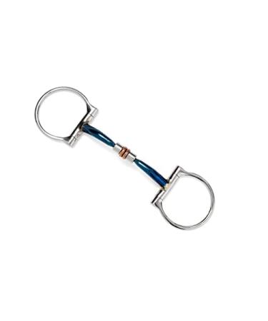 BOLDANI Stainless Steel D-Ring Snaffle Horse Bit Copper Rollers Happy Mouth Silver/Blue (5") - Buy Online on GoSupps.com