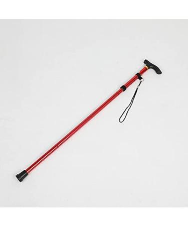 Walking Stick Crutches Excellent Cane Elderly Person Crutch Recovering After Surgery Folding and Telescopic Ultra-Light Four-Knuckle Stick powerfully Red