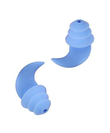 Silicone Ear Plugs for Sleeping Quiet Noise Reduction Earplugs - 2 Pairs Reusable Washable Earplugs for Sleep  Work Swimming  for Noise Cancelling  Sound Blocking Sleeping  Concert (Blue