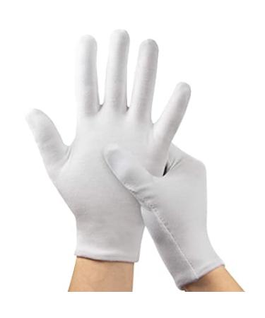 24 pcs White Cotton Gloves Soft Moisturizing Gloves for Eczema and Dry Hands Art Photography Archival Coin Handling and jewellery inspection Breathable Cotton Gloves