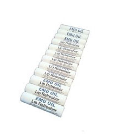 Longview Farms Emu Oil Lip Refresher Natural oil Lip Balm Hydrating Lip Repair & Healing Balm for Very Dry Lips Chapstick - Original (12 Pack) 12 Tubes Original