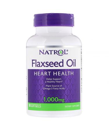 Natrol Flaxseed Oil Heart Health 1000 mg 90 Softgels