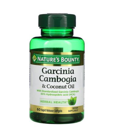 Nature's Bounty Garcinia Cambogia & Coconut Oil 60 Rapid Release Softgels