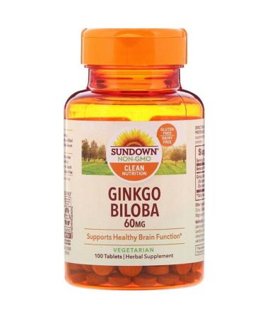 Sundown Naturals Ginkgo Biloba 60 mg 100 Tablets