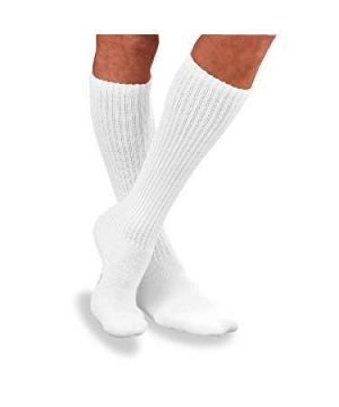JOBST SensiFoot Diabetic Compression Socks 8-15 mmHg Knee High Closed Toe White Medium