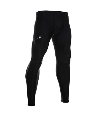 CompressionZ Men's Compression Pants Base Layer Running Tights Mens Leggings for Sports Black Large