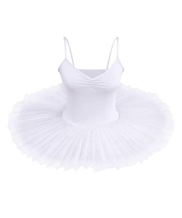 Ballet Leotards for Women Hard Organdy Platter Tutu Professional Swan Lake Ballerina Costume Classic Pancake Skirt White Large