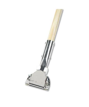 Boardwalk BWK1490 1 in. dia. x 60 in. Lacquered Wood, Swivel Head, Clip-On Dust Mop Handle - Natural