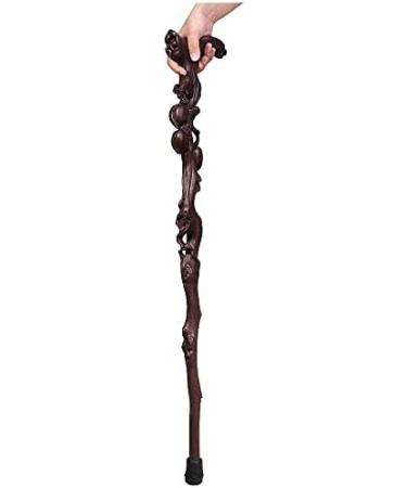 Wooden Walking Stick Solid Cane Walking Stick Wooden Walking Stick Old Man Walking Rod Anti-Slip Ebony Crutches Crafts Birthday Present for Elderly Folding crutcheswooden - Buy Online on GoSupps.com