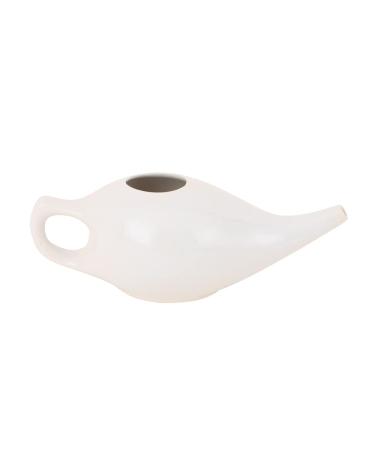 SoulGenie Classico Leak Proof Durable Ceramic Neti Pot - Comfortable Grip - Microwave and Dishwasher Friendly - White - Buy Online on GoSupps.com