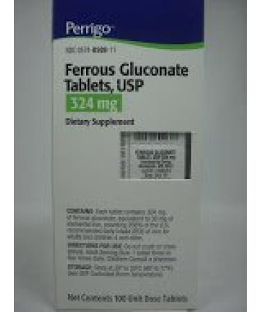 Ferrous Gluconate Tablets 324mg. 100 Tablets Blister Packs