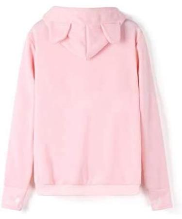 Angel ZYJ Women's Cat & Dog Hooded Sweatshirt - Cozy Oversized Pink Hoodie for Autumn/Winter - Buy Online on GoSupps.com