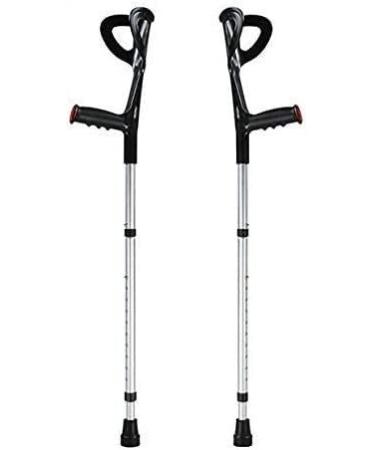ATHUAHLR LRVTREC Forearm Crutches Adjustable Forearm Crutches - Handle Lightweight Cuff Crutch - Adjustable for Standard and Tall Adults - 12 Height Adjustable Stops Lightweight Arm Crutch