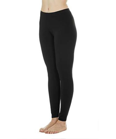 Thermajane Womens Thermal Underwear Bottoms Fleece Lined Winter Leggings  Long Johns Pants for Women Black Large