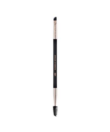 Profusion Cosmetics Professional Dual-Ended Spoolie Angled Eye Brow Brush for Precision Application and Blending of Eye Brow Powders Waxes and Gels Black