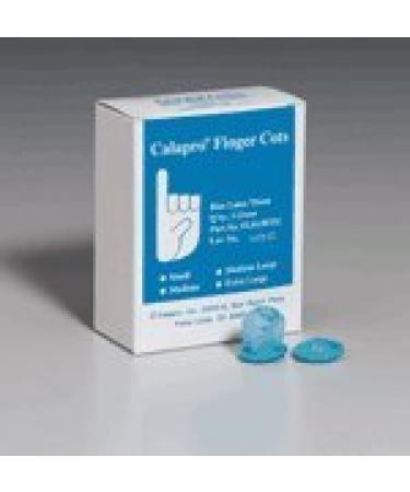 Finger cots  rolled  blue latex tissue  large  144 per box