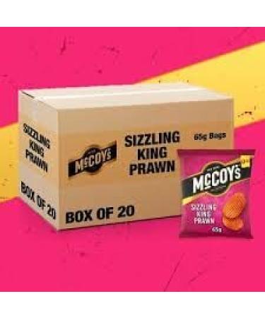 McCoys Potato Crisps 65g Sizzling Prawn Cocktail Flavor Sharing Size (40 Bags x 65g)
