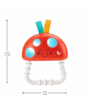 Fisher-Price Teethe n Glow Mushroom Teether - Baby Rattle Teething Toy - Buy Online on GoSupps.com