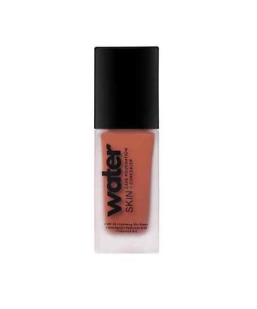 water SKIN 3 in 1 Foundation Concealer & Skin Care - 1 x 30ml - Organic Natural Vegan - With Organic Brush (Cocoa 30ml)