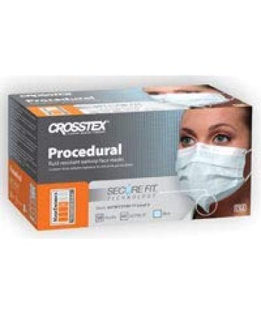 Crosstex CR-GCPBLSF Procedural Earloop Mask with Secure Fit Mask Blue (Pack of 50)
