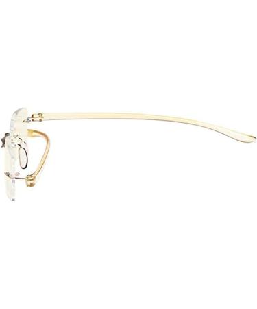 Eyekepper Rimless Computer Reading Glasses with Blue Light Filter - Yellow Arm 2.0x - Buy Online on GoSupps.com