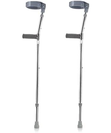 ATHUAHLR Forearm Crutches Adjustable Closed Cuff Walking Stick Forearm Telescopic Crutches Height Adjustable Walking Stick with Rubber Tip Balanced Mobility Aid for Men and Women 1 Pair Lightweight Grey