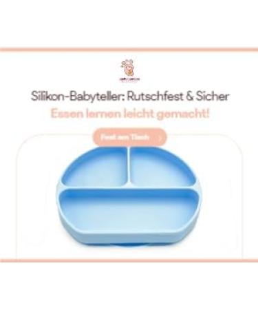 Premium Silicone Baby Feeding Set | Suction Cup Plates Forks & Cups - Perfect for Kids (Baby Blue) - Buy Online on GoSupps.com