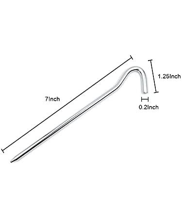 12Pcs 7 Aluminium Tent Stakes for Beach Camping - Silver 12Pack - Buy Online on GoSupps.com