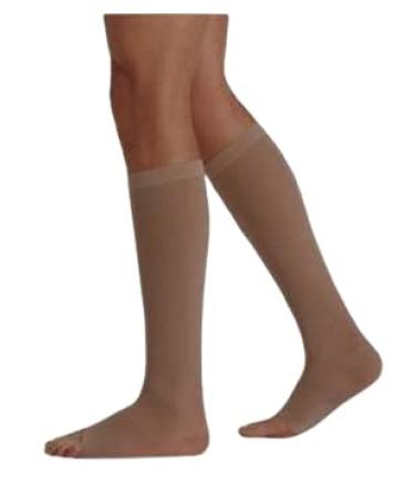 Juzo Dynamic Varin 3512 Knee highs 30-40 mmhg open toe with silicone band at top Black 3 (III) Petite