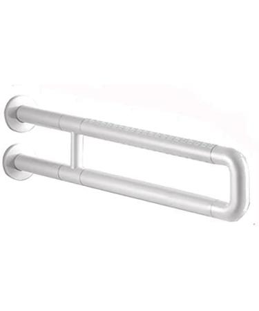 Safety Handle U-Shaped Bathroom Grab Bar Anti-Slip Stainless Steel Grab Rail for Safety Double Pipe Handrail Support 60cm (Color : Wh