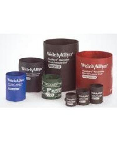 Welch Allyn REUSE-12-1TP FlexiPort Reusable Blood Pressure Cuffs with One-Tube Tri-Purpose Connectors Large Adult Size 12