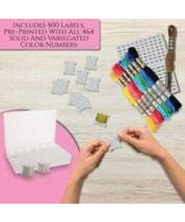 Embroidery Floss Organizer Box with 17 Compartments and 100 Cardboard Bobbins - Cross Stitch Supplies and Storage with Floss Number Stickers - Buy Online on GoSupps.com