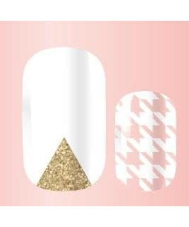 Fancy White Transparent Nail Wraps with Gold Pattern - 16 Long-Lasting Self-Adhesive Foils by Lovelyface Nails - Buy Online on GoSupps.com